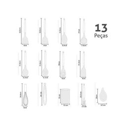 Conjunto Utensílios Silicone com Copo Suporte Cinza 13 Peças - 4