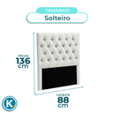 Ver imagem 4 de Cabeceira Estofada Solteiro Luna Nature Material Sintético Branco 88x136