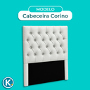 Ver imagem 5 de Cabeceira Estofada Solteiro Luna Nature Material Sintético Branco 88x136