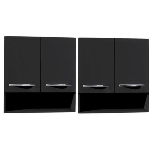 Armário 4 Portas 2 Nichos Armazenamento Multiuso Branco ClickForte Armário Multiuso Preto