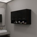 Ver imagem 7 de Armário 4 Portas 2 Nichos Armazenamento Multiuso Branco ClickForte Armário Multiuso Preto