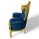 Ver imagem 5 de Par de Poltronas Clássicas Azul com Dourado 120x90x60cm