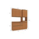 Ver imagem 3 de Kit Cozinha Modulada 4 Peças Maxxi (1aéreo+1balcão+1paneleiro+1complemento) C4p163 Canela -