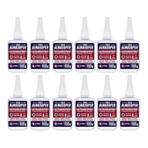 Kit 12 Adesivo Instantâneo Ultrarrápido Almasuper 100g Almata