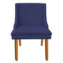 Ver imagem 2 de Kit 6 Cadeiras de Jantar Suede Azul Marinho Pés Palito