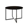 Mesa Jantar Industrial Redonda Preta Base V Ferro Preto Tampo 110cm - 1