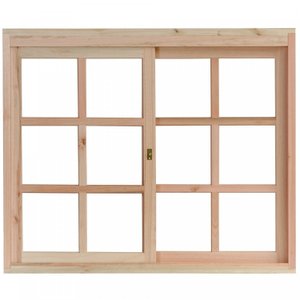 Janela de Madeira de Correr 100x100cm Com Caixilho 9,4cm EWK 390 Rondosul 