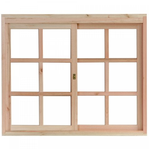 Janela de Madeira de Correr 100x100cm com Caixilho 9,4cm Ewk 390 Rondosul