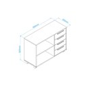 Ver imagem 4 de Balcão para Escritório com 4 Gavetas e Rodízios - Branco