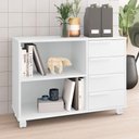 Ver imagem 1 de Balcão para Escritório com 4 Gavetas e Rodízios - Branco