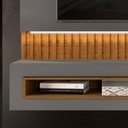 Ver imagem 3 de Home Com Led Ripado Suspenso 100% MDF TV Até 65 Polegadas Cinza Urbano Freijó Sol Shop JM
