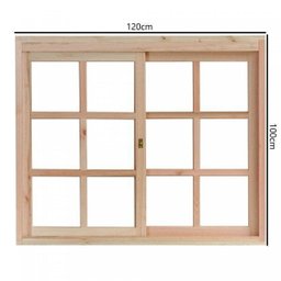 Janela de Madeira de Correr 100x120cm Com Caixilho 9,4cm EWK 390 Rondosul  - 2