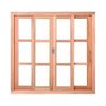 Janela Vitro de Madeira Eucalipto 100x120x14 Modelo Quadriculado - 1