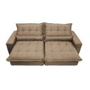 Ver imagem 4 de Sofa Retrátil e Reclinável 2,92m com Molas Ensacadas Cama Inbox Soft Tecido Suede Castor