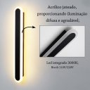 Ver imagem 3 de 5 Arandela Acrilico Aluminio Preto Corredor Lavabo Lup97