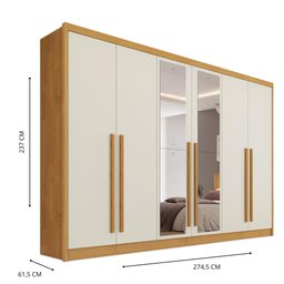 Guarda Roupa Valência 6 Portas 6 Gavetas Espelhado Mdf - Mademarcs - 4