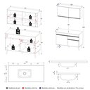 Ver imagem 4 de Armário Cozinha Modulada Compacta Balcão com Pia 120cm Florença Multimóveis MCR2451 Preto
