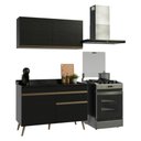 Ver imagem 2 de Armário Cozinha Modulada Compacta Balcão com Pia 120cm Florença Multimóveis MCR2451 Preto