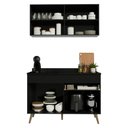Ver imagem 5 de Armário Cozinha Modulada Compacta Balcão com Pia 120cm Florença Multimóveis MCR2451 Preto