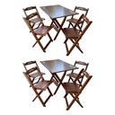 Ver imagem 6 de Kit 2 Conjuntos Mesa Dobrável Madeira 110x70 com 4 Cadeiras Personalizada Jack Imbuia Marrom