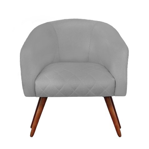 Poltrona Estela Tresse Suede Cinza - Dominic Decor