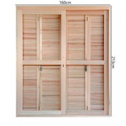 Porta de Madeira Balcão Pantográfica 213x160cm com Batente de14cm EWK 460 Rondosul  - 3