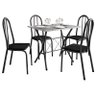 Mesa de Jantar Ambiente Bruna 100x60 Cm com 4 Cadeiras 050 Preto com Granito Ocre Itabira - Artefamo - 2