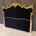 Ver imagem 4 de Cabeceira de Cama Queen Imperial Rainha Veludo Preto com Capitonê e Detalhes Dourado