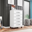 Ver imagem 2 de Cômoda Cannes 5 Gavetas Branco - Incorplac