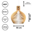 Ver imagem 3 de Luminária Teto tipo Pendente ESTOCOLMO MDF - Completa - Cor: Marrom