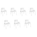 Ver imagem 1 de Kit 7 Cadeiras Infantil Iso, Escola, Base Branco- Branco