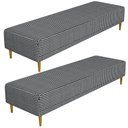Ver imagem 1 de Kit 02 Puffs Decorativo Sala de Estar Bali W01 Pés Palito 210x60cm Pied Poule - Lyam Decor