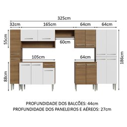 Armário de Cozinha Completa 325cm Rustic/Branco Emilly Madesa 02 - 4
