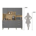 Ver imagem 7 de Armario de Cozinha Compacta 6 Portas 2 Gavetas Ferrara - Freijó/gris Freijó/gris