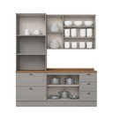 Ver imagem 3 de Cozinha Compacta Americana 3 Peças 7 Portas 6 Prateleiras MDF 191,5cm Cinza Nature