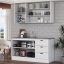 Ver imagem 2 de Cozinha Americana Compacta Califórnia 5 Portas 3 Gavetas Branco - Panorama Móveis