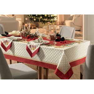 Toalha de Mesa Redonda Estampada Natal 4 Lugares 1,60m - Karsten - Sinos de Natal
