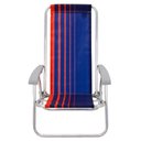 Ver imagem 4 de Kit 04 Cadeiras de Praia Reclinável Tramontina Bali Baixa Alumínio Assento Azul e Laranja 92900100