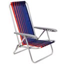 Ver imagem 2 de Kit 04 Cadeiras de Praia Reclinável Tramontina Bali Baixa Alumínio Assento Azul e Laranja 92900100