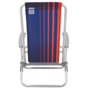 Ver imagem 5 de Kit 04 Cadeiras de Praia Reclinável Tramontina Bali Baixa Alumínio Assento Azul e Laranja 92900100