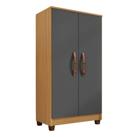 Armário Multiuso Lavanderia Organizador Paris Carvalho/grafite - Pallazio