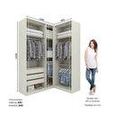 Ver imagem 4 de Guarda-Roupa Modulado de Canto 5 Portas 3 Gavetas Seletto Bege/Areia HP