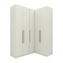 Ver imagem 2 de Guarda-Roupa Modulado de Canto 5 Portas 3 Gavetas Seletto Bege/Areia HP