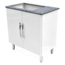 Ver imagem 3 de Mesa Balcão Cooktop Gabinete Fogão Luanda Branco Mármore