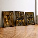 Ver imagem 2 de Kit 3 Quadro Decorativo Egito Antigo Deus Egípcio Faraó Luxo 28x20cm