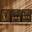 Ver imagem 3 de Kit 3 Quadro Decorativo Egito Antigo Deus Egípcio Faraó Luxo 28x20cm
