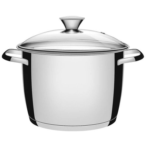 Caldeirão Tramontina Allegra 22 Cm 5,5 L em Aço Inox com Fundo Triplo e Tampa de Vidro 62655224
