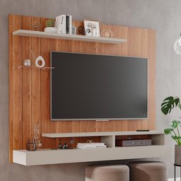 Painel Suspenso Valência Plus Cinamomo/off White para Tv até 50” - Permóbili - 2