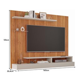Painel Suspenso Valência Plus Cinamomo/off White para Tv até 50” - Permóbili - 4