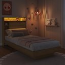 Ver imagem 5 de Cama de Solteiro com LED 1 Porta e Nichos para Colchão 78-88x188cm Mel Multimóveis